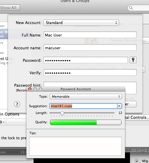 how can i turn off password for mac when running long program